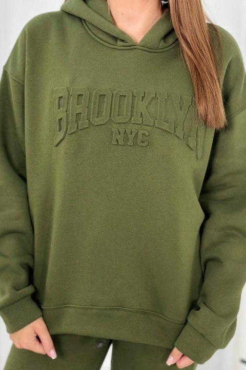 Komplet bawełniany ocieplany bluza + spodnie Brooklyn khaki Komplet bawełniany ocieplany bluza + spodnie Brooklyn khaki
