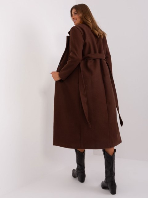 Płaszcz TW-PL-BI-5312-1.31 ciemny brązowy XL Płaszcz TW-PL-BI-5312-1.31 ciemny brązowy XL