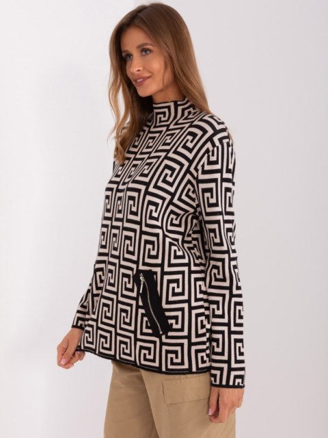 Sweter AT-SW-2341.00P czarno-beżowy Sweter AT-SW-2341.00P czarno-beżowy
