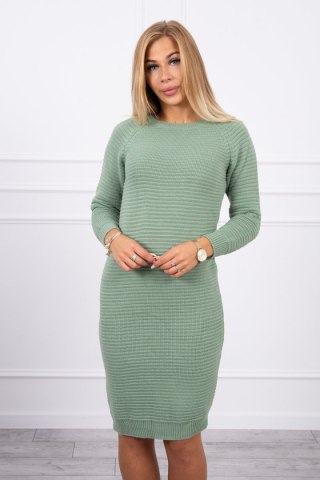 Sweter Sukienka w prążek ciemny miętowy