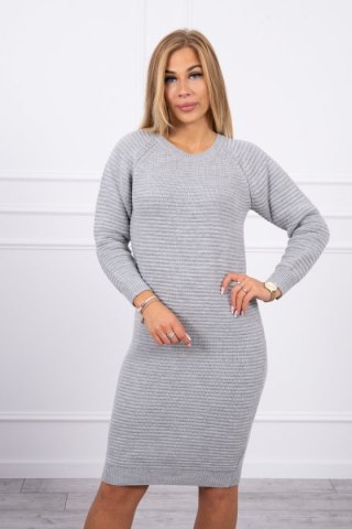 Sweter Sukienka w prążek szara