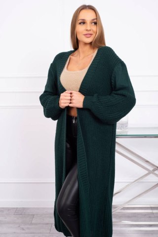Sweter długi kardigan ciemno zielony