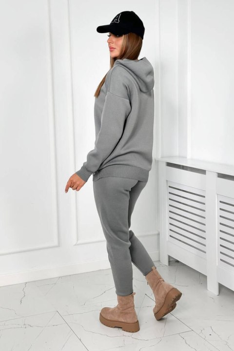 Komplet sweterkowy Bluza + Spodnie ciemny szary Komplet sweterkowy Bluza + Spodnie ciemny szary
