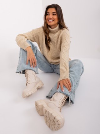 Sweter AT-SW-2355-2.12P beżowy