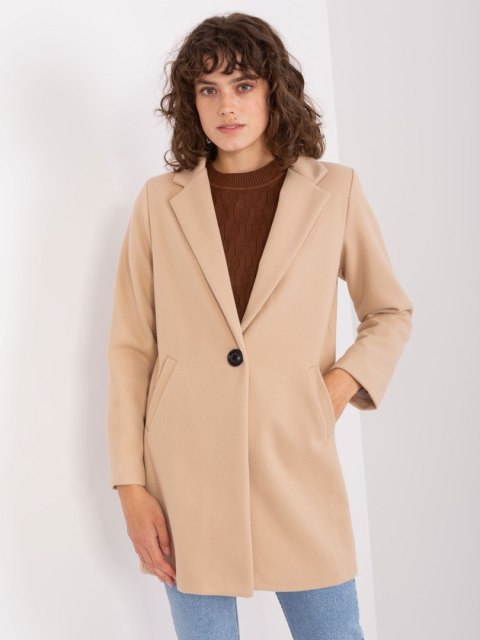 Płaszcz TW-PL-BI-27992-1.06 beżowy S Płaszcz TW-PL-BI-27992-1.06 beżowy S
