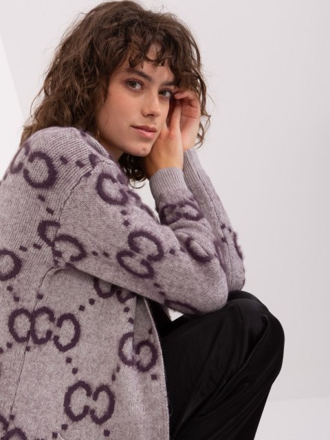 Sweter AT-SW-23401-A.96 ciemny fioletowy Sweter AT-SW-23401-A.96 ciemny fioletowy