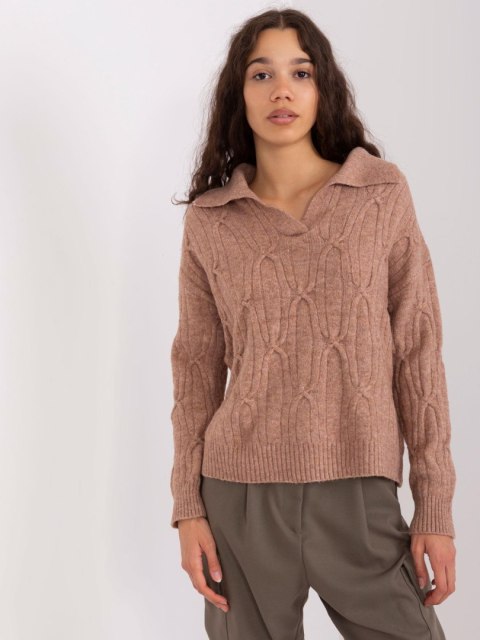 Sweter AT-SW-2349-2.96 brązowy