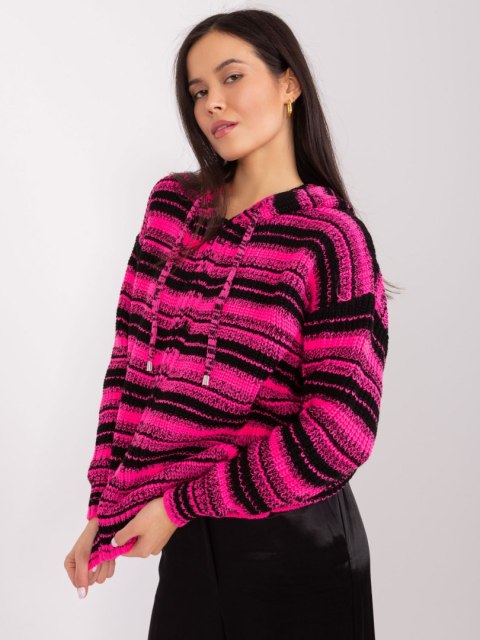 Sweter BA-SW-8000.56P czarno-różowy Sweter BA-SW-8000.56P czarno-różowy