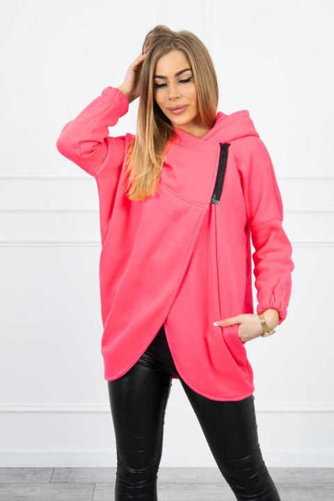 Bluza z krótkim suwakiem różowy neon