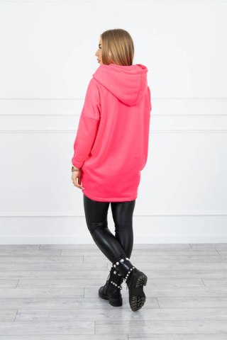 Bluza z krótkim suwakiem różowy neon