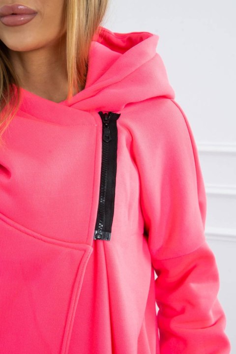 Bluza z krótkim suwakiem różowy neon