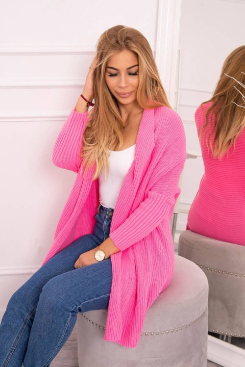Sweter kardrigan z rękawami typu nietoperz jasno różowy