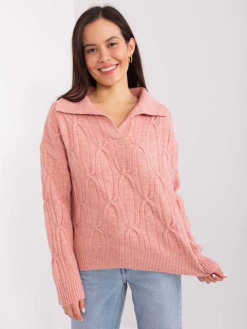 Sweter AT-SW-2349-2.96 ciemny różowy Sweter AT-SW-2349-2.96 ciemny różowy