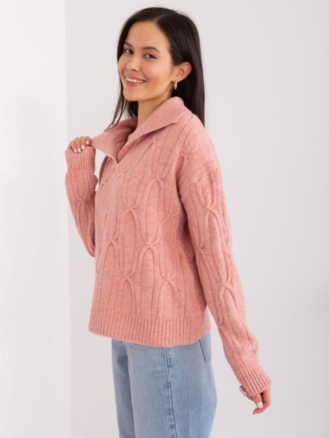 Sweter AT-SW-2349-2.96 ciemny różowy Sweter AT-SW-2349-2.96 ciemny różowy