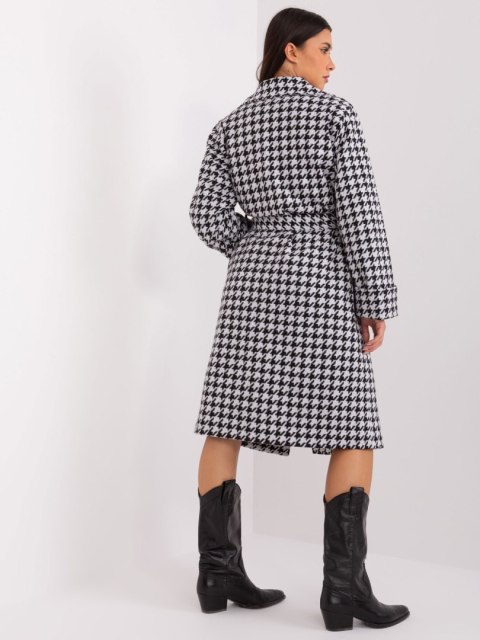 Płaszcz LK-PL-509407.96P biało-czarny S/M