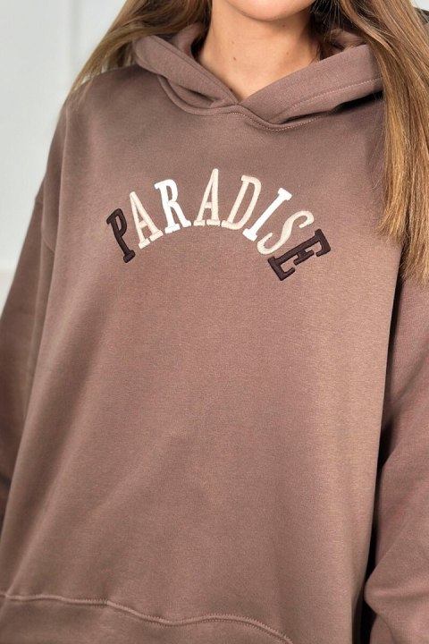 Komplet bawełniany z haftowanym napisem Paradise mocca Komplet bawełniany z haftowanym napisem Paradise mocca