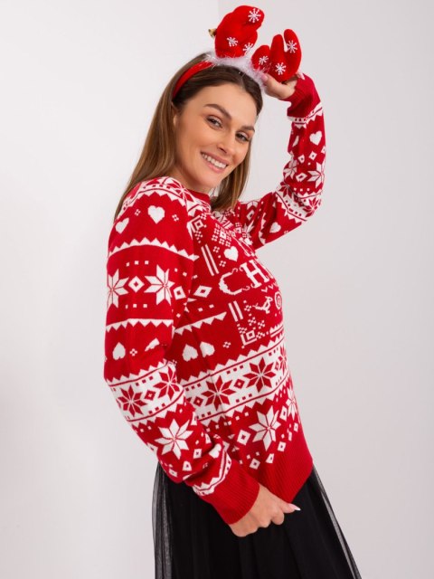 Sweter D90057AB90883A czerwony XL Sweter D90057AB90883A czerwony XL