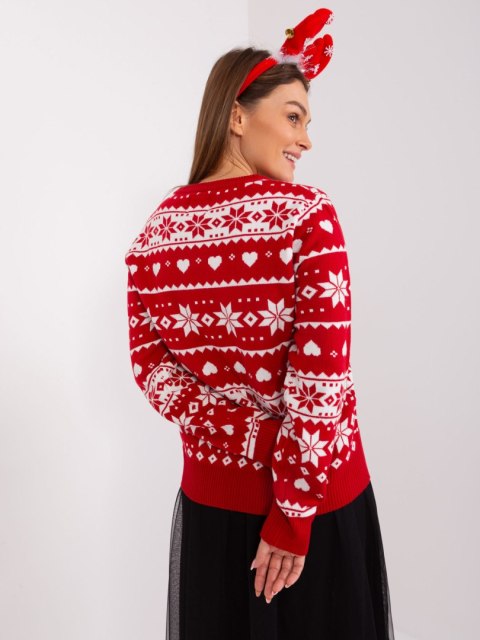 Sweter D90057AB90883A czerwony M Sweter D90057AB90883A czerwony M