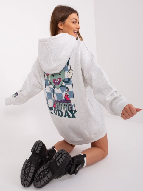 Bluza D10606BA02406D2 jasny szary S/M