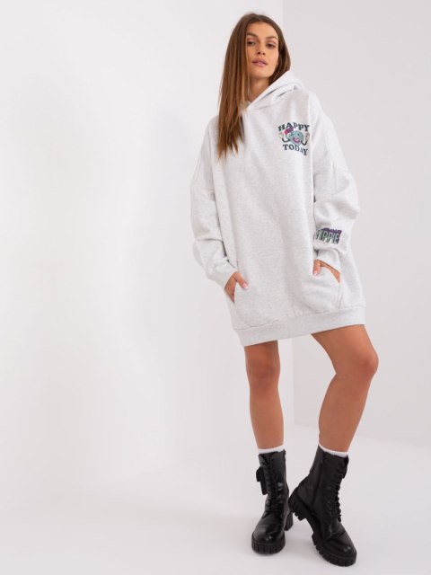 Bluza D10606BA02406D2 jasny szary S/M