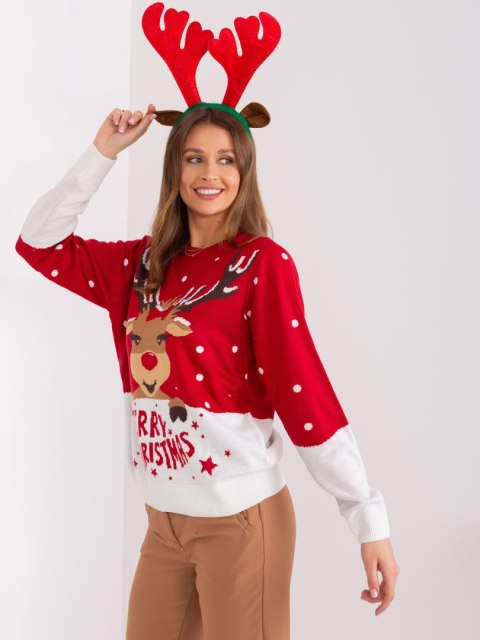 Sweter D90057R90844B czerwony M Sweter D90057R90844B czerwony M