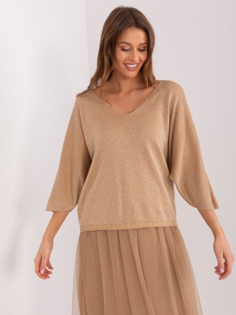 Sweter GL-SW-DY9517.29 camelowy Sweter GL-SW-DY9517.29 camelowy