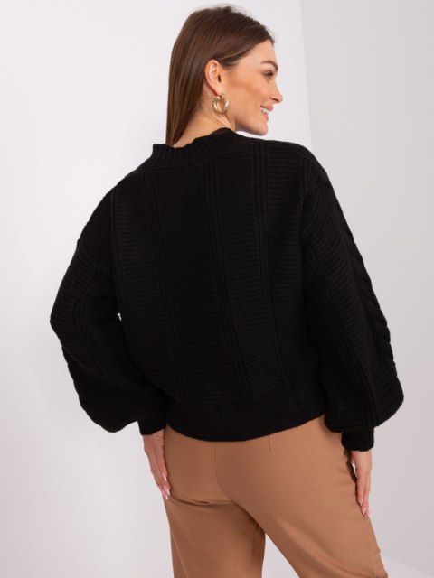 Sweter rozpinany oversize na guziki czarny Rue Paris Sweter rozpinany oversize na guziki czarny Rue Paris
