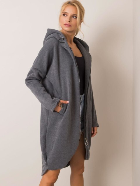 Bluza długa szara z kapturem i suwakiem Tina L/XL