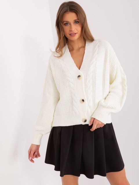 Sweter rozpinany oversize na guziki ecru Rue Paris Sweter rozpinany oversize na guziki ecru Rue Paris