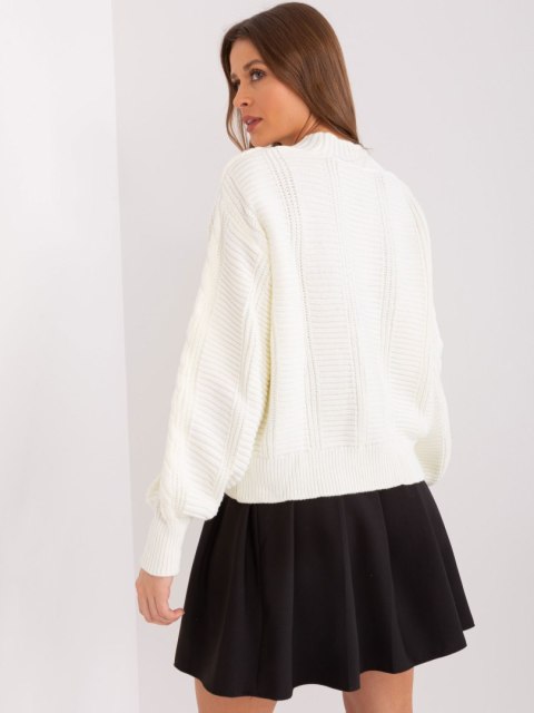 Sweter rozpinany oversize na guziki ecru Rue Paris Sweter rozpinany oversize na guziki ecru Rue Paris