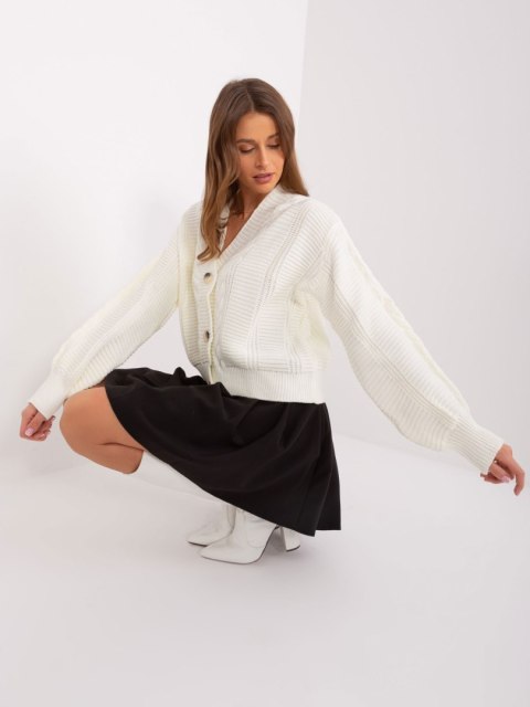 Sweter rozpinany oversize na guziki ecru Rue Paris Sweter rozpinany oversize na guziki ecru Rue Paris