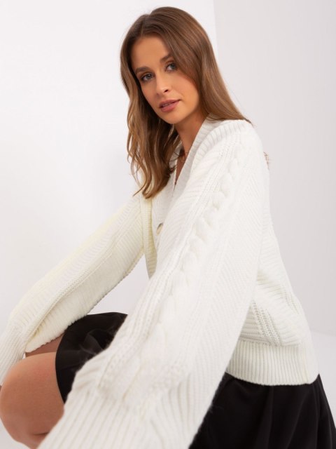 Sweter rozpinany oversize na guziki ecru Rue Paris Sweter rozpinany oversize na guziki ecru Rue Paris