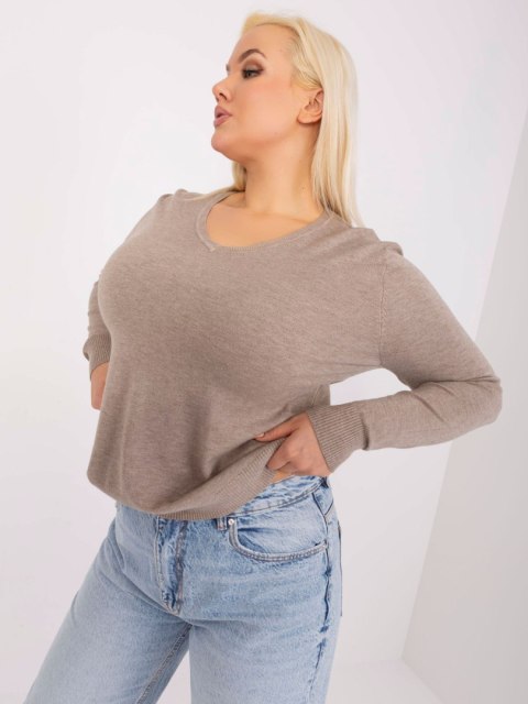 Sweter PM-SW-PM-3007+1.18 ciemny bezowy XL/XXL Sweter PM-SW-PM-3007+1.18 ciemny bezowy XL/XXL