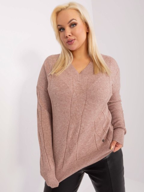 Sweter PM-SW-PM688.64 ciemny bezowy XXL/XXXL Sweter PM-SW-PM688.64 ciemny bezowy XXL/XXXL