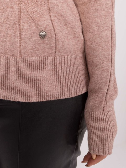 Sweter PM-SW-PM688.64 ciemny bezowy XXL/XXXL Sweter PM-SW-PM688.64 ciemny bezowy XXL/XXXL