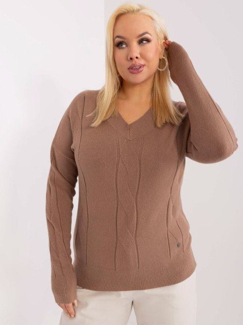 Sweter PM-SW-PM688.64 jasny brązowy XXL/XXXL Sweter PM-SW-PM688.64 jasny brązowy XXL/XXXL