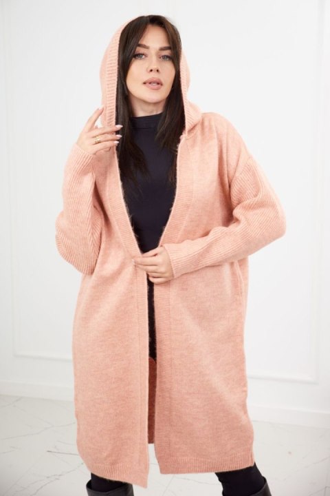 Sweter Kardigan z kapturem ciemny pudrowy róż Sweter Kardigan z kapturem ciemny pudrowy róż