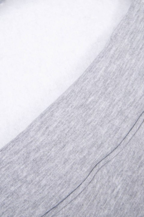 Bluza ocieplana z haftowanym napisem oversize szara Bluza ocieplana z haftowanym napisem oversize szara