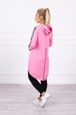 Bluza z suwakiem z tyłu jasno różowa