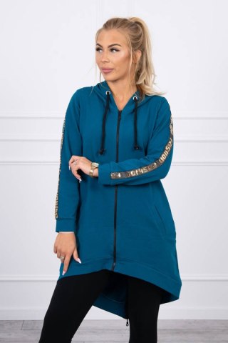 Bluza z suwakiem z tyłu morska
