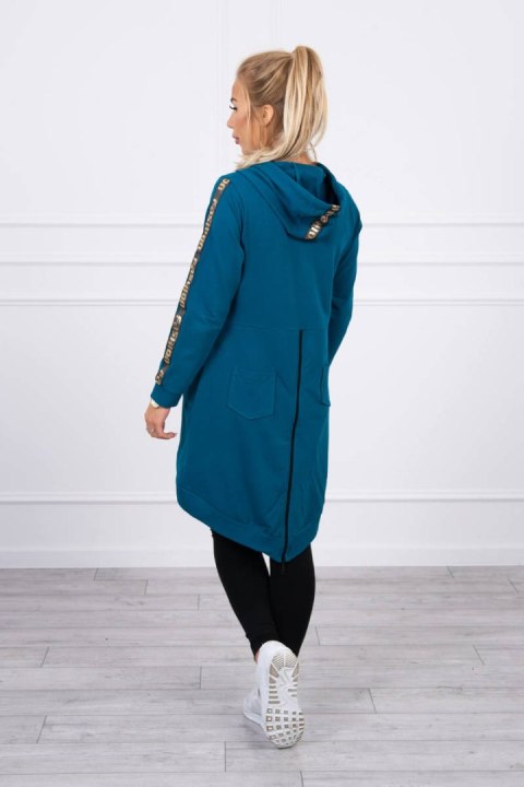 Bluza z suwakiem z tyłu morska