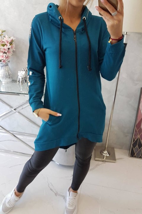 Bluza z suwakiem z tyłu morska