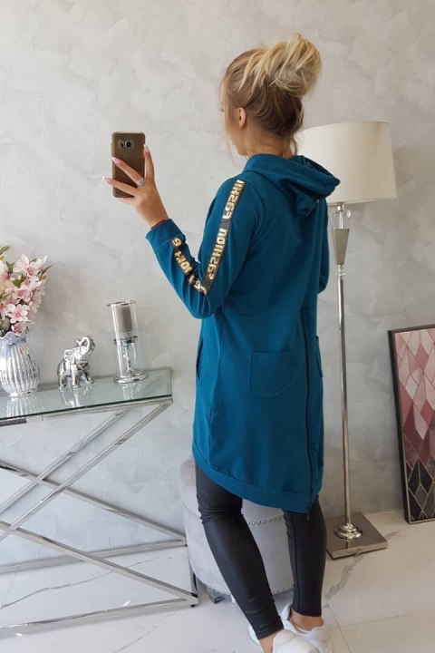 Bluza z suwakiem z tyłu morska