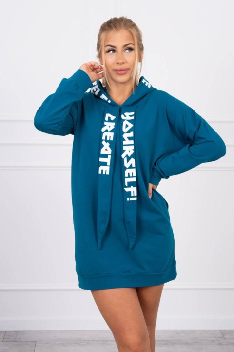 Sukienka z kapturem Oversize morska Sukienka z kapturem Oversize morska