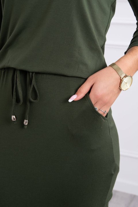 Sukienka z wiskozy wiązana w talii khaki Sukienka z wiskozy wiązana w talii khaki