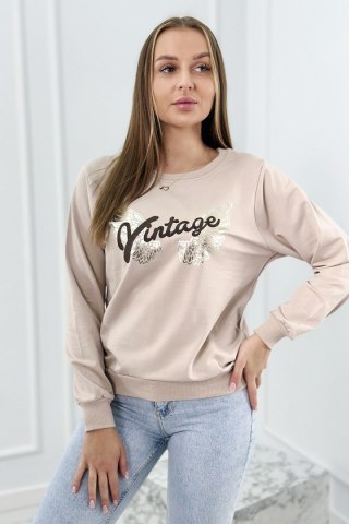 Bluza z nadrukiem beżowa