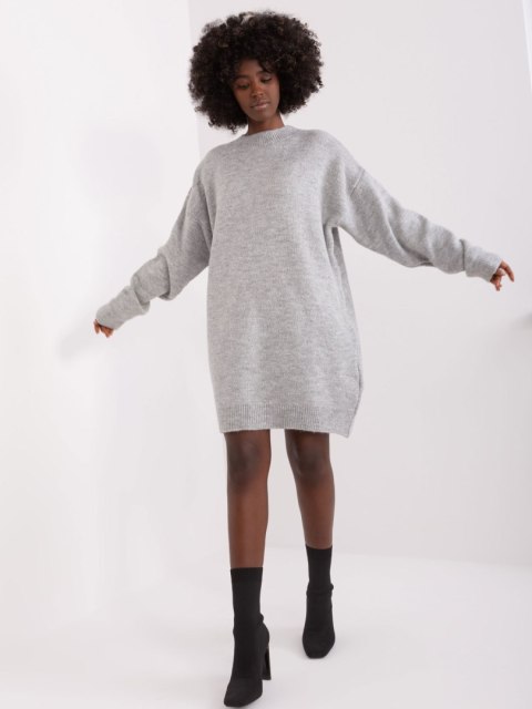 Sukienka dzianinowa szara oversize Rue Paris Sukienka dzianinowa szara oversize Rue Paris