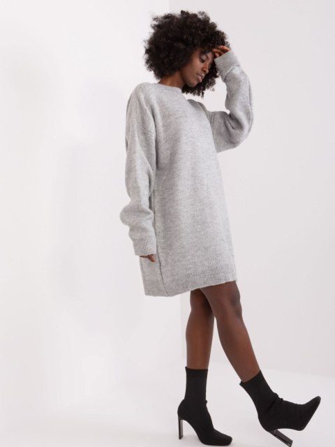 Sukienka dzianinowa szara oversize Rue Paris Sukienka dzianinowa szara oversize Rue Paris