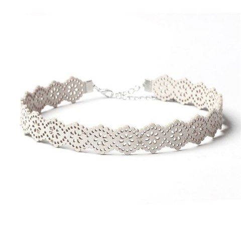 NASZYJNIK CHOKER AŻUROWY - BIEL N318B NASZYJNIK CHOKER AŻUROWY - BIEL N318B