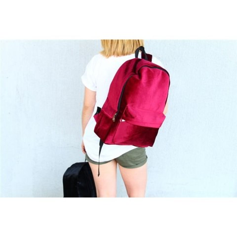 Plecak aksamitny VELVET BORDO Plecak aksamitny VELVET BORDO